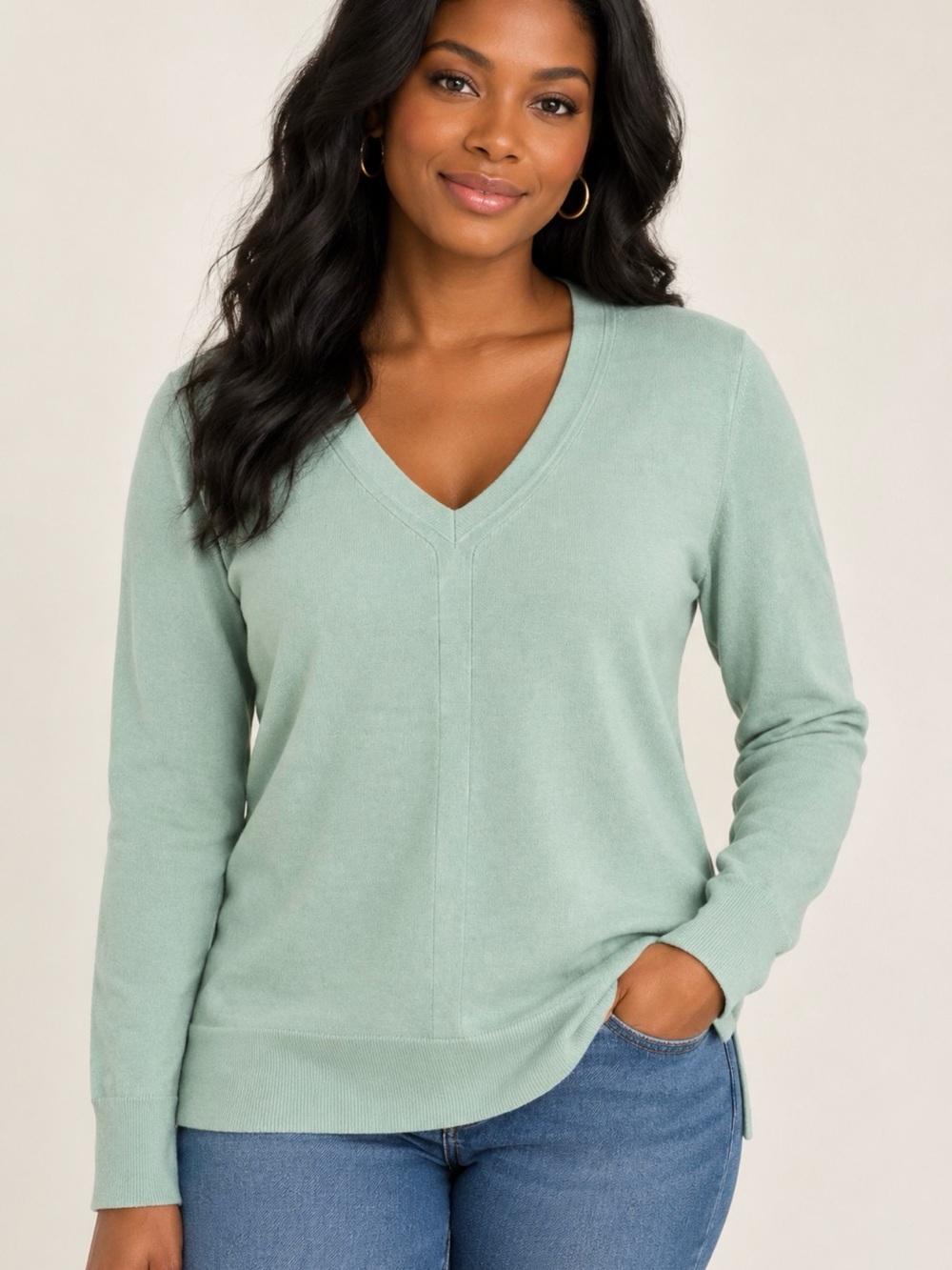 Banana Republic Teal/Blue V-Neck Sweater